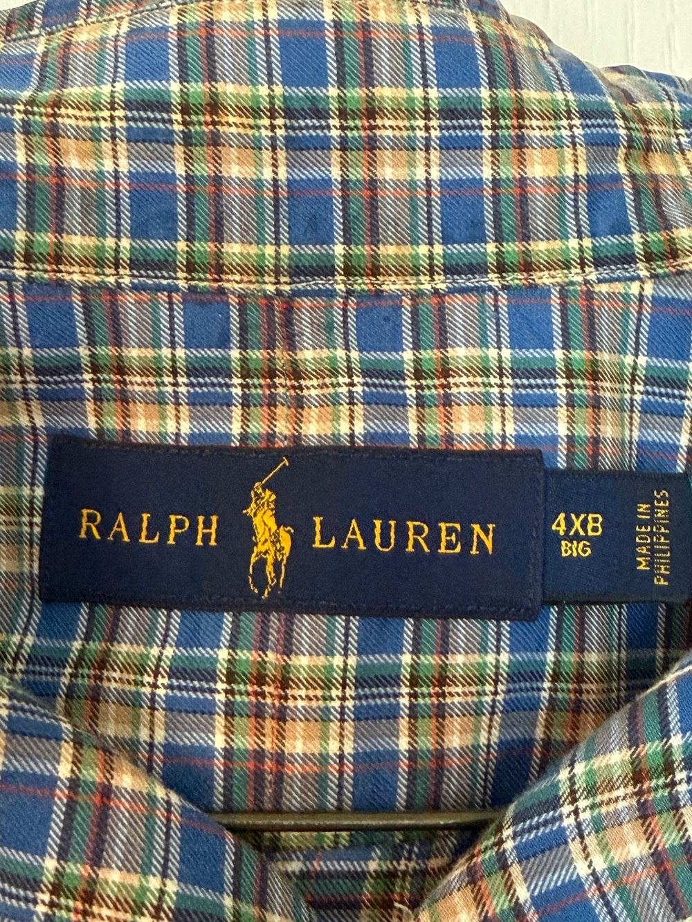 Ralph Lauren Blue and Green Plaid Button-Down Shirt 4XL - Picture 6 of 14